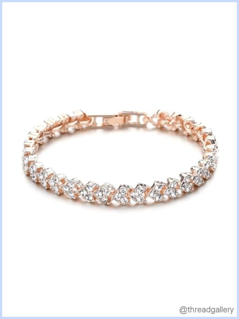 Silver Crystal Tennis Bracelet for Women – Elegant Full Zircon Sparkle, Slim